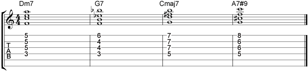Comping II V I VI Chord Progressions Example 3