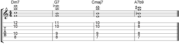 Comping II V I VI Chord Progressions Example 9