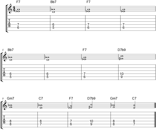 Jazz guitar comping