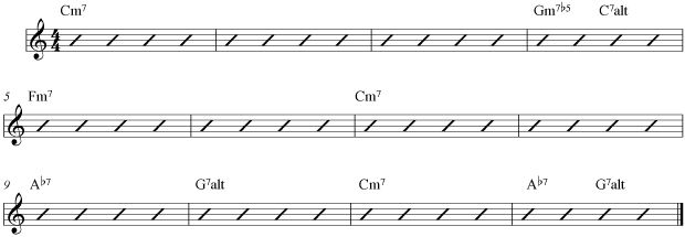 Minor blues chords
