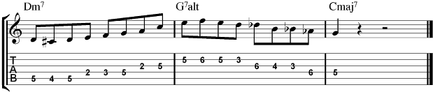 Jazz Guitar Licks : II V I Lick 1
