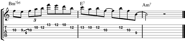 Jazz Guitar Licks : Minor II V I Lick 1