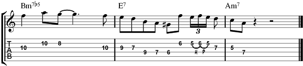 Jazz Guitar Licks : Minor II V I Lick 2