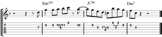 Jazz Guitar Licks : Minor II V I Lick 3