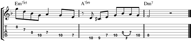 Jazz Guitar Licks : Minor II V I Lick 4