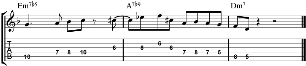 Jazz Guitar Licks : Minor II V I Lick 5
