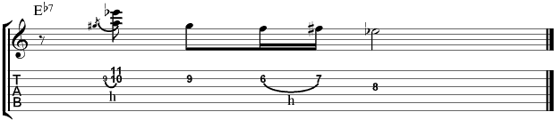 Guitar Tablature : Kenny Burrell : Lick 3