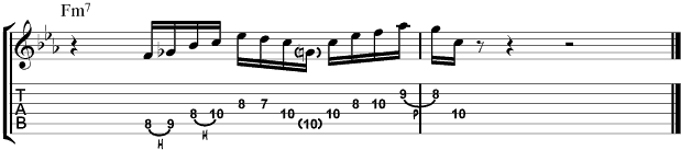 Guitar Tablature : Kurt Rosenwinkel : Lick 1
