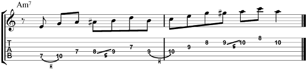 Guitar Tablature : Larry Carlton : Lick 1
