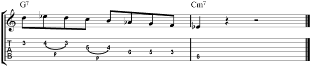Guitar Tablature : Pat Martino : Lick 1