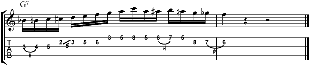 Guitar Tablature : Pat Martino : Lick 2