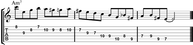 Guitar Tablature : Pat Martino : Lick 5