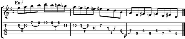 Guitar Tablature : Pat Metheny : Lick 1