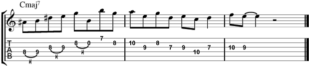 Guitar Tablature : Pat Metheny : Lick 3