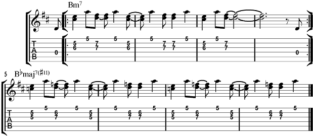 Guitar Tablature : Pat Metheny : Lick 5