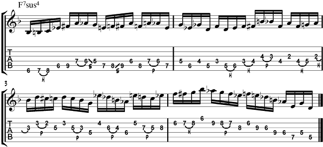 Pat Metheny guitar tabs lick 6