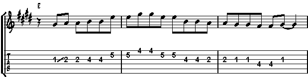 Ralph Towner Guitar Tabs : Lick 1