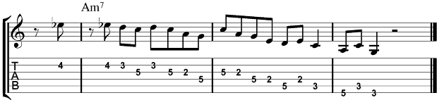 Guitar Tablature : Robben Ford : Lick 1