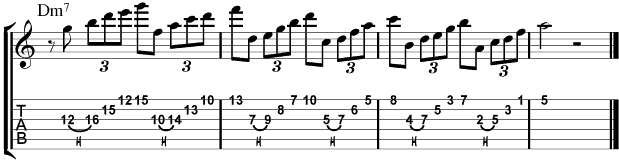 Guitar Lesson : Triads over Minor Chords Lick 3