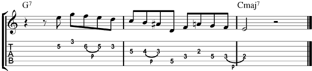 Guitar Tablature : Wes Montgomery : Lick 5