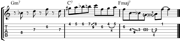 Guitar Tablature : Wes Montgomery : Lick 4