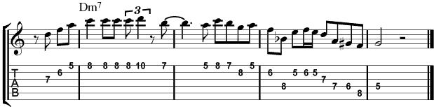 Guitar Tablature : Wes Montgomery : Lick 7