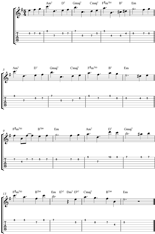 Take Five guitar tabs 1