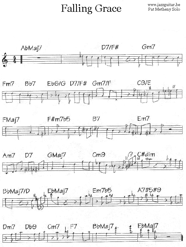 Guitar Transcriptions : Falling Grace