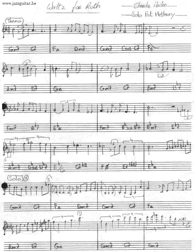Guitar Transcriptions : Falling Grace
