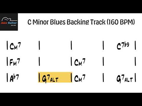 C Minor Jazz Blues Backing Track (160 BPM)