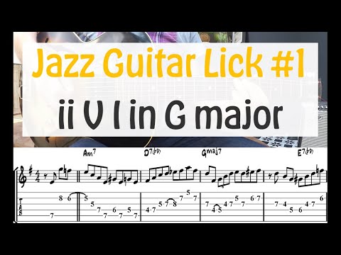 Jazz Guitar Lick #1 - ii V I VI7 in G major