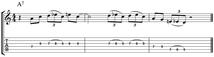 Dominant jazz guitar lick 6