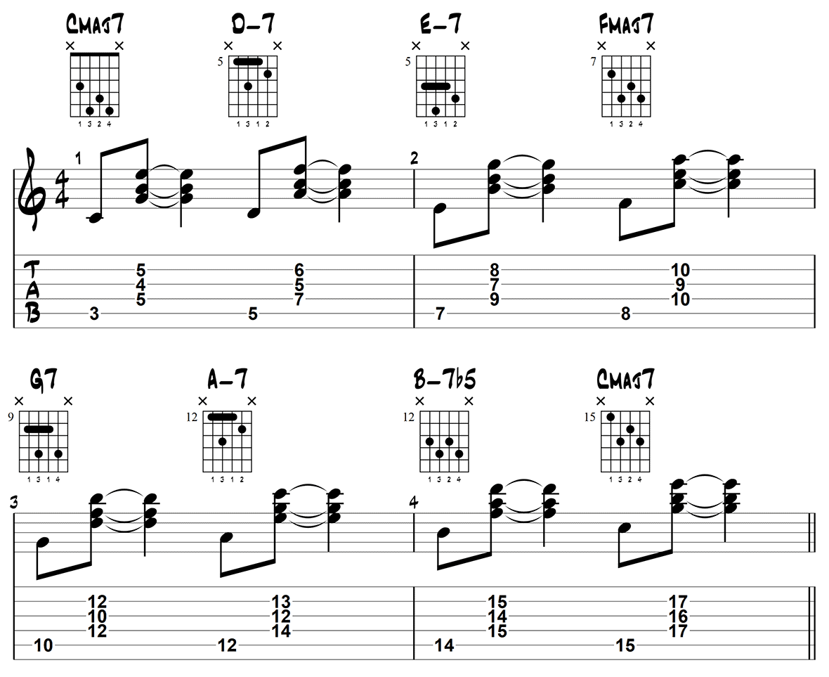 Basic chord exercise 1a page 1