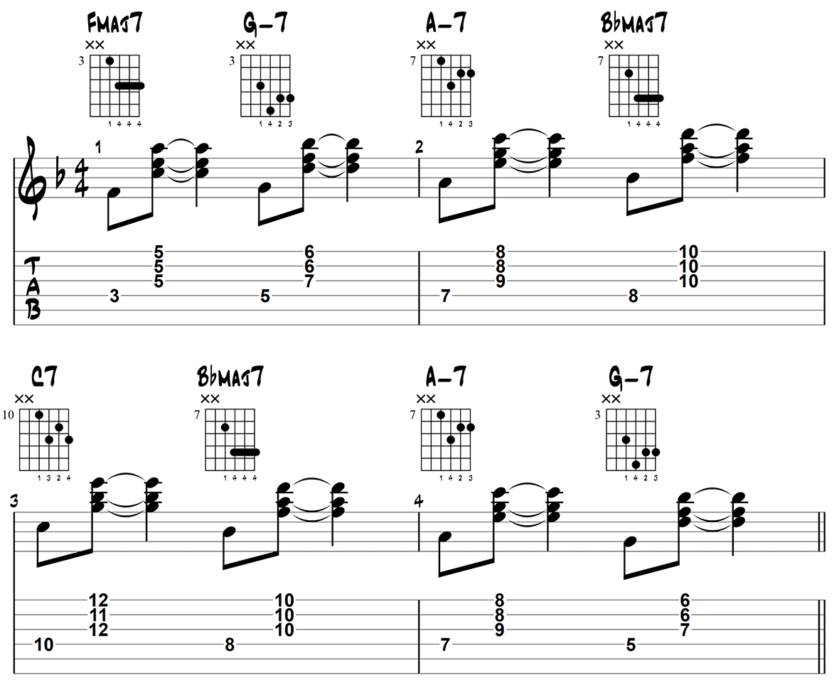 Basic chord exercise 1c page 1