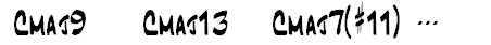 Extended Major Jazz Chord Symbols