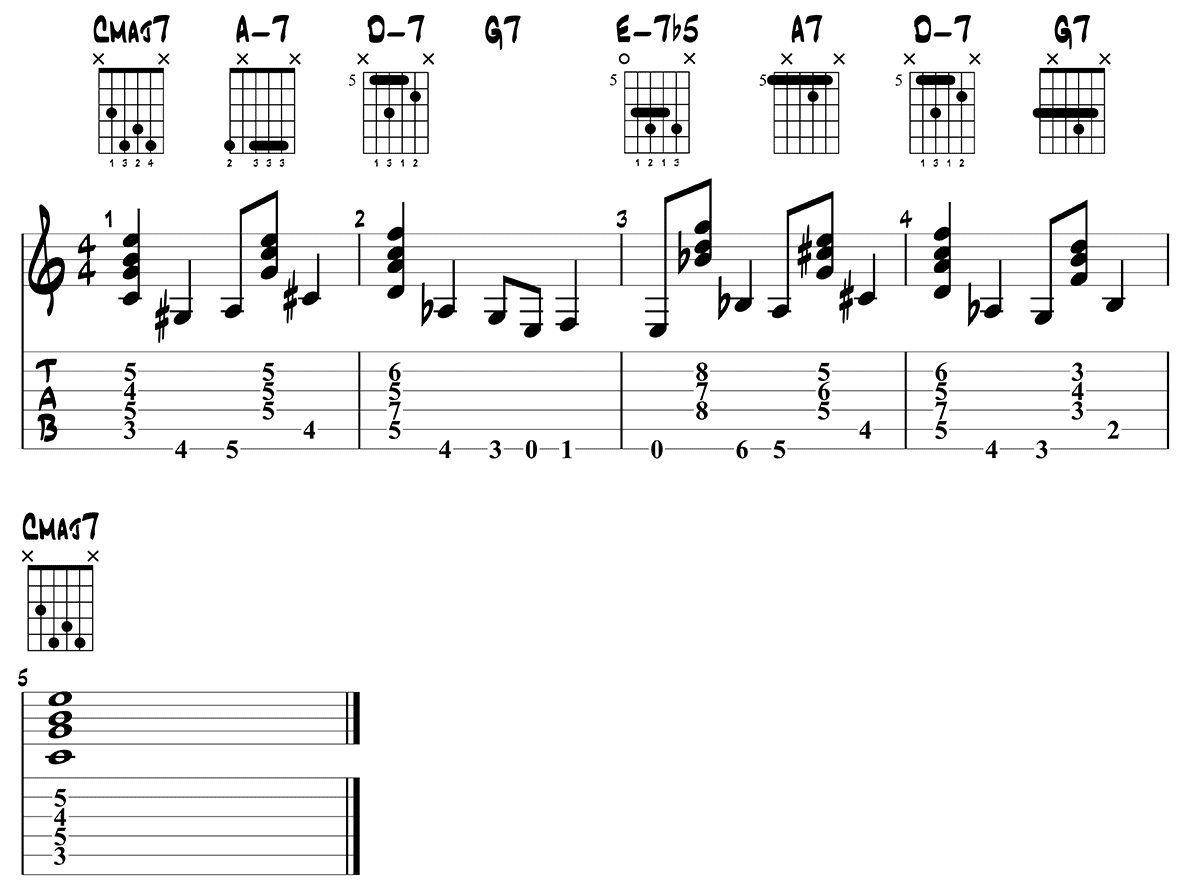 Walking bass with chords