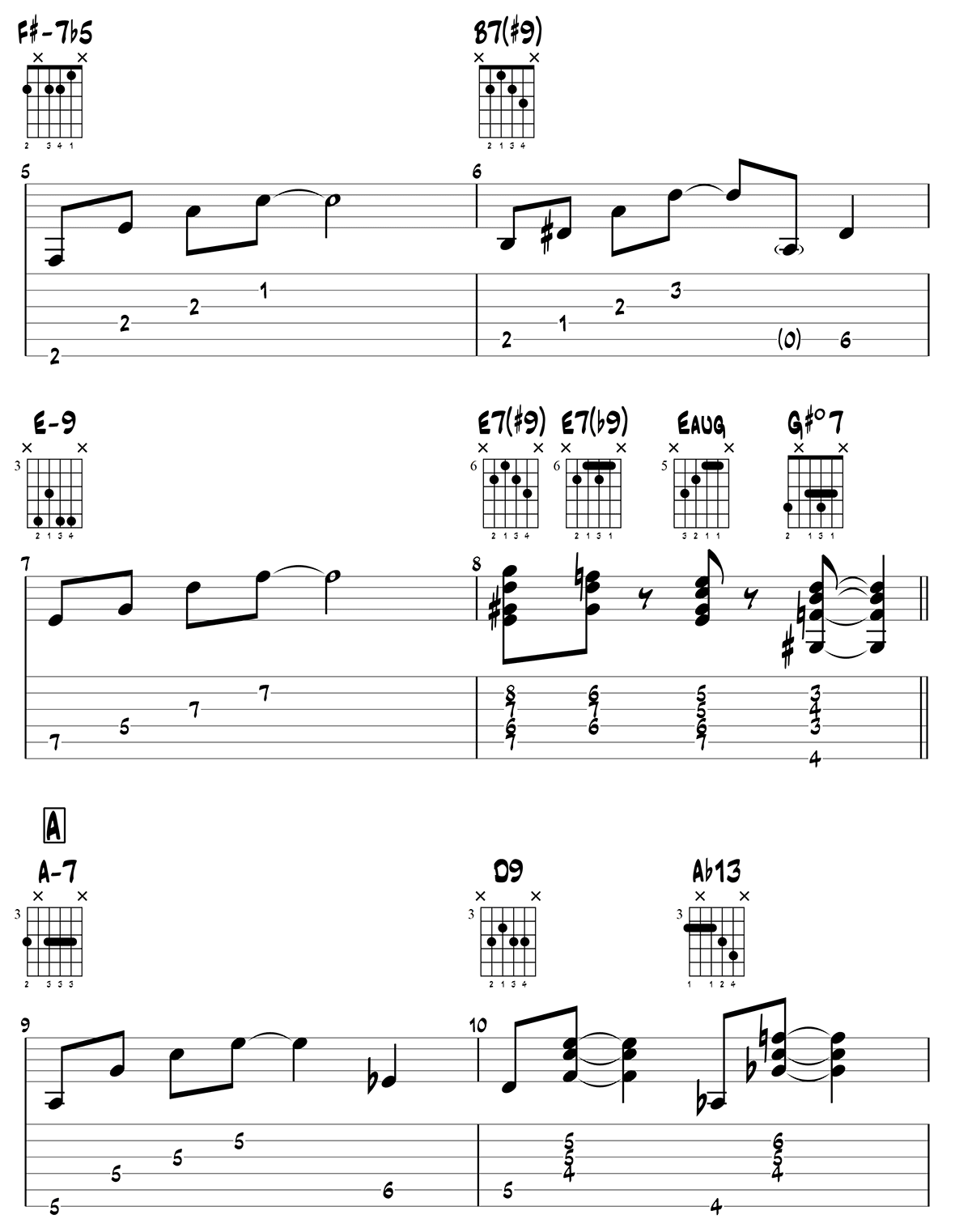 Autumn Leaves jazz guitar chords page 2
