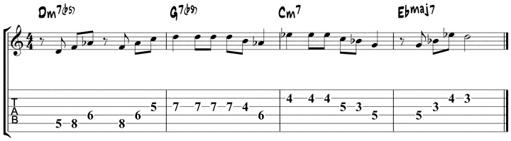 Minor ii V I arpeggio lick 2