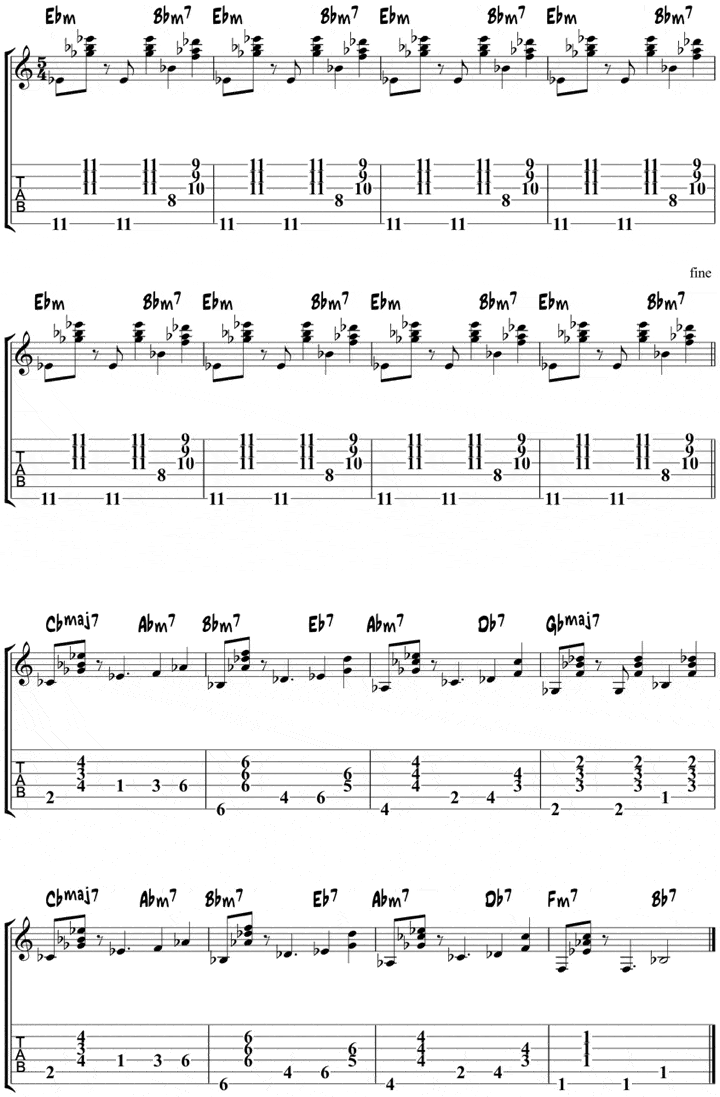 How To Play Take 5 Chords On Guitar Tabs Audio
