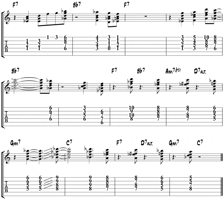 Jazz Blues Chord Solo 1