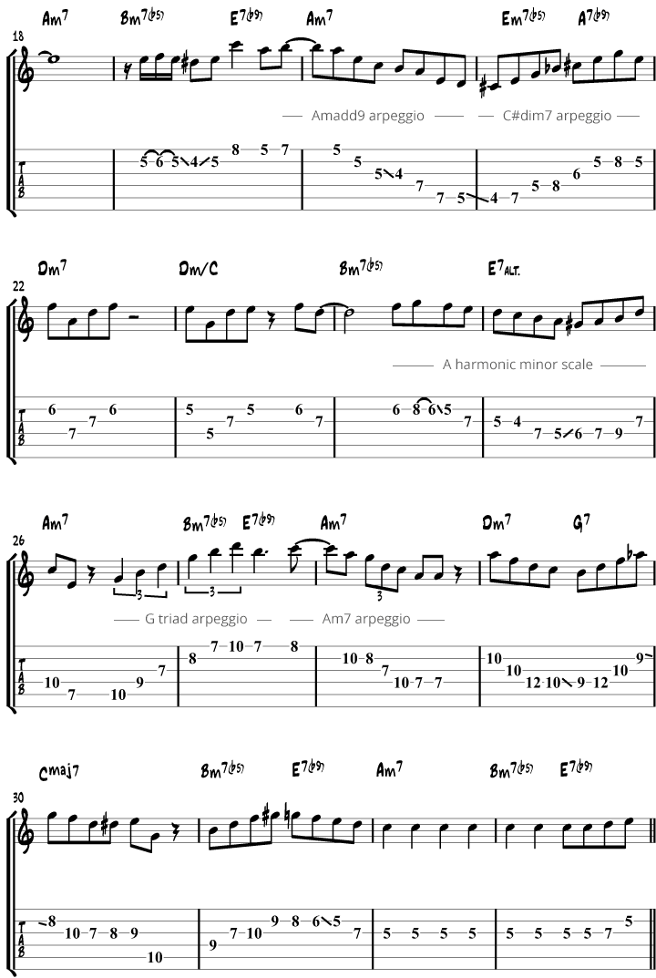 Summertime jazz guitar solo 1