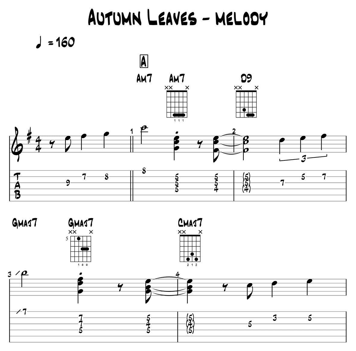 Autumn Leaves Melody Page 1