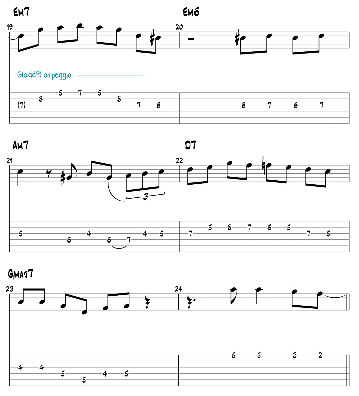 Autumn Leaves jazz guitar solo chorus 1 page 4
