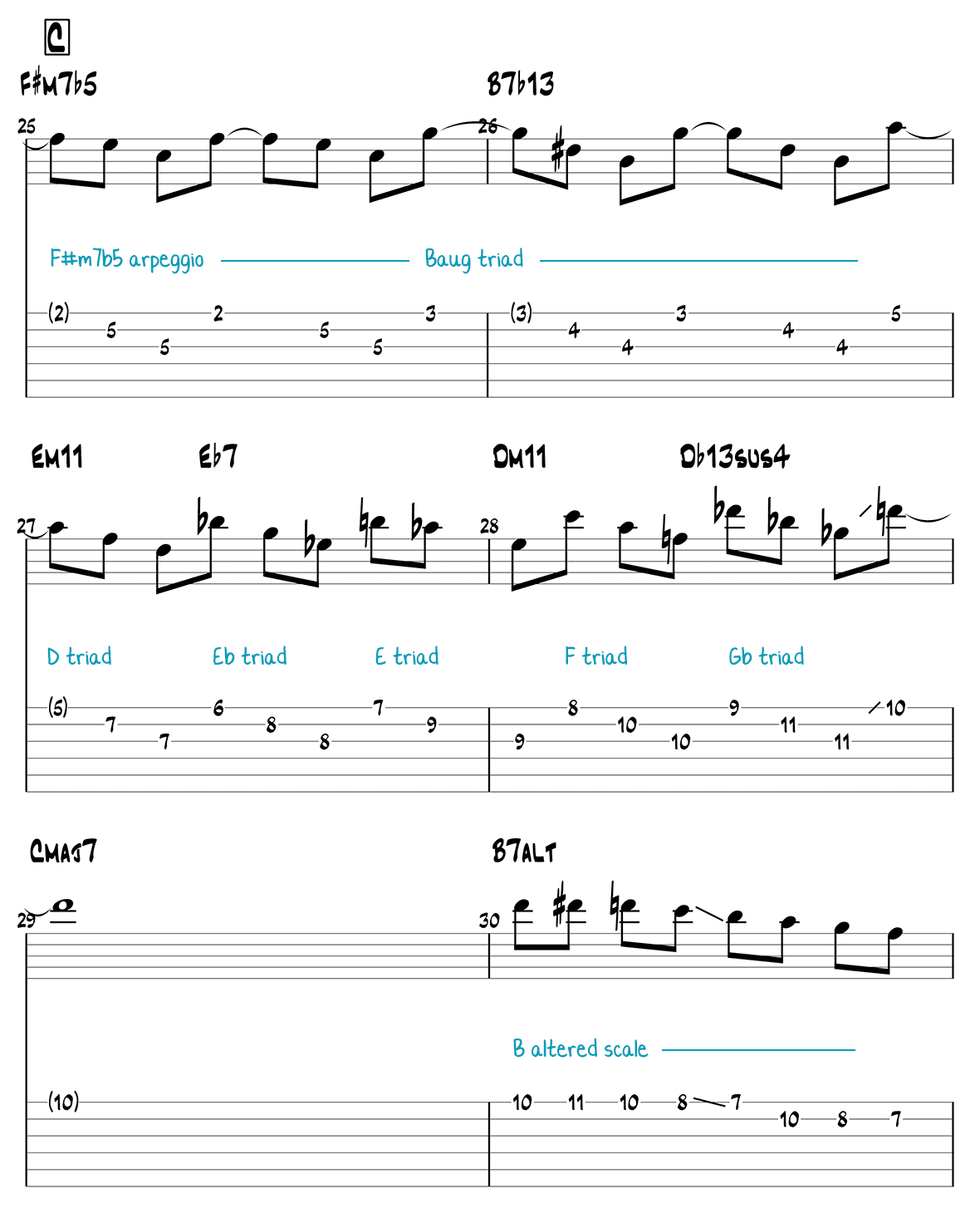 Autumn Leaves jazz guitar solo chorus 1 page 5