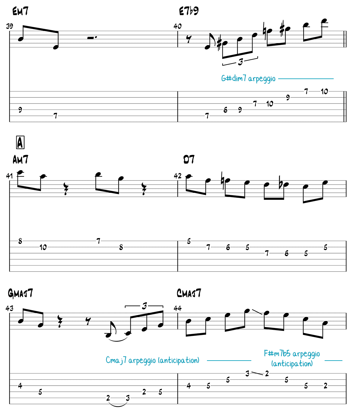 Autumn Leaves jazz guitar solo chorus 2 page 2