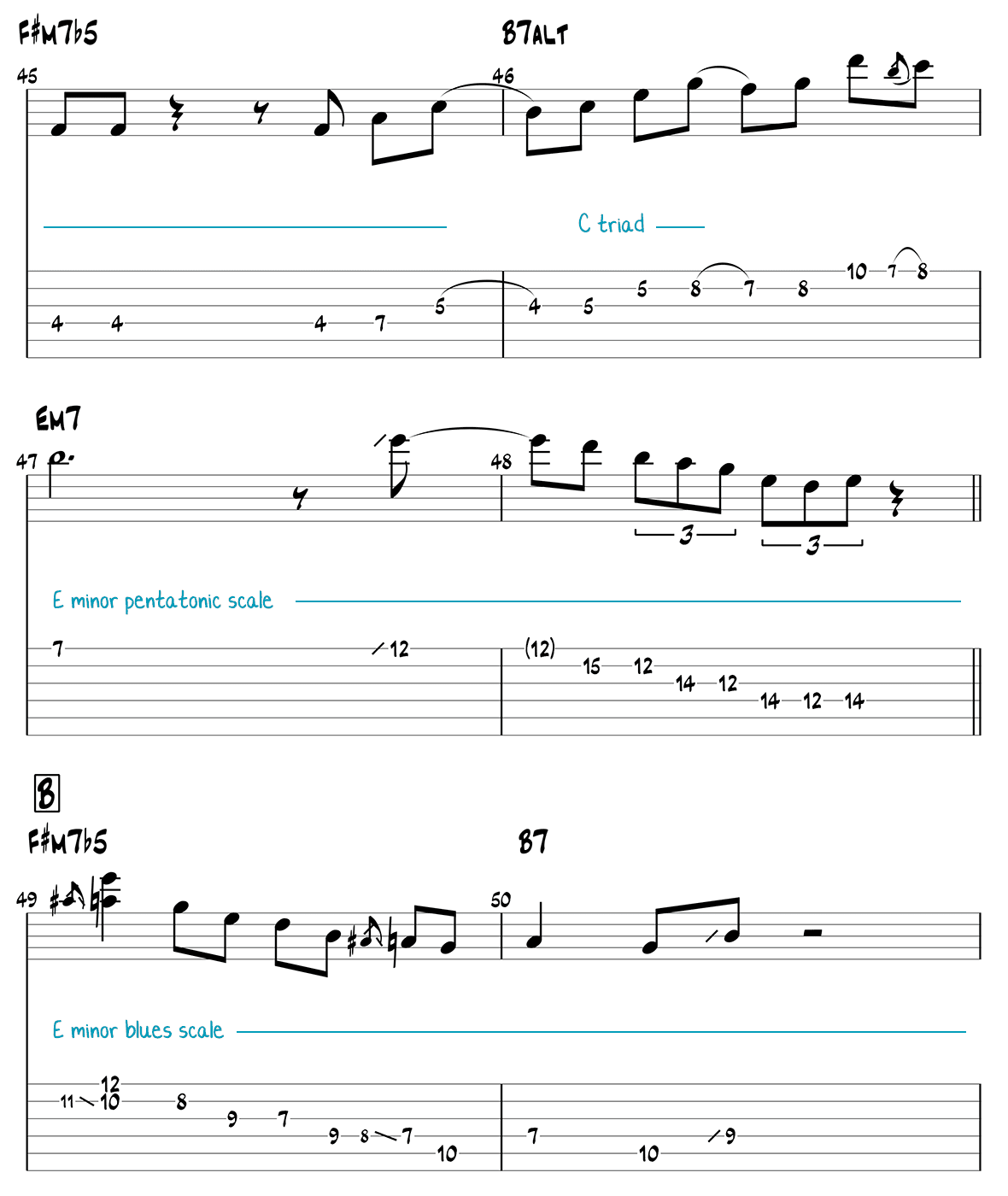 Autumn Leaves jazz guitar solo chorus 2 page 3