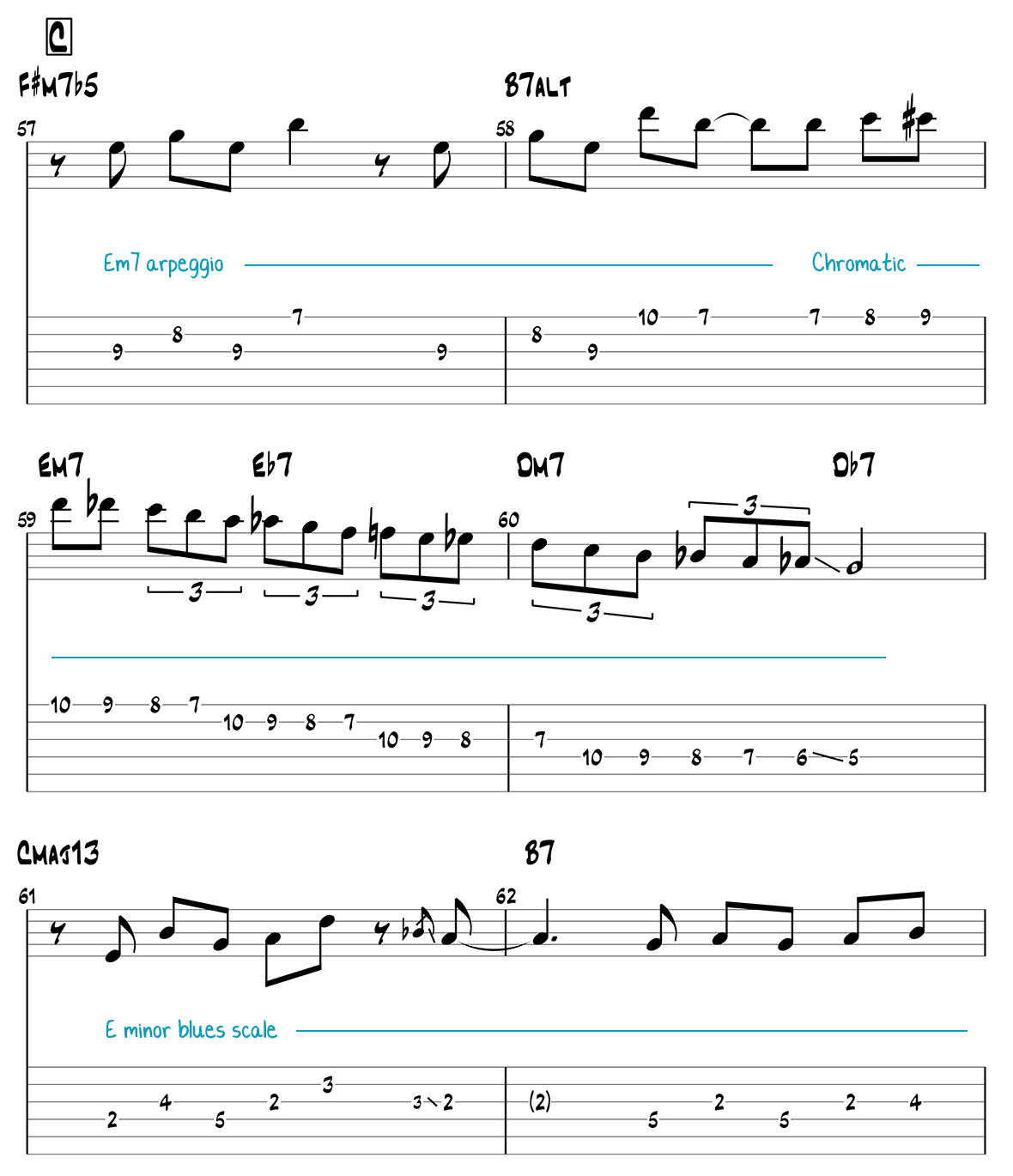 Autumn Leaves jazz guitar solo chorus 2 page 5