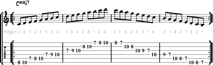 Jazz guitar scales example 1