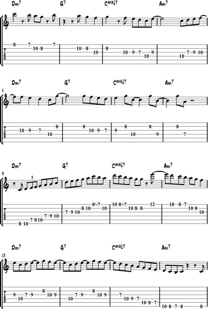 Jazz Guitar Scales Example 6