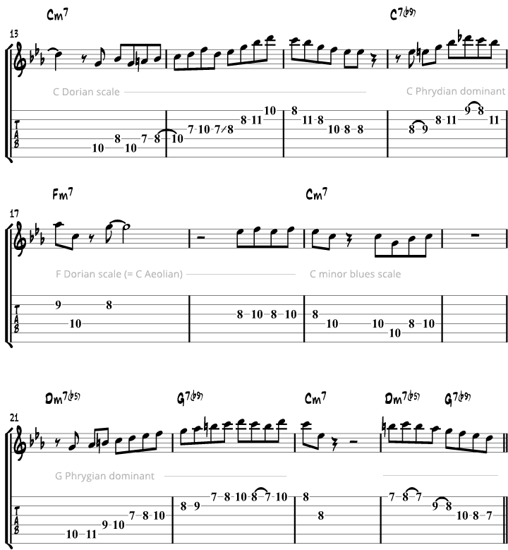 Minor blues scale study page 2